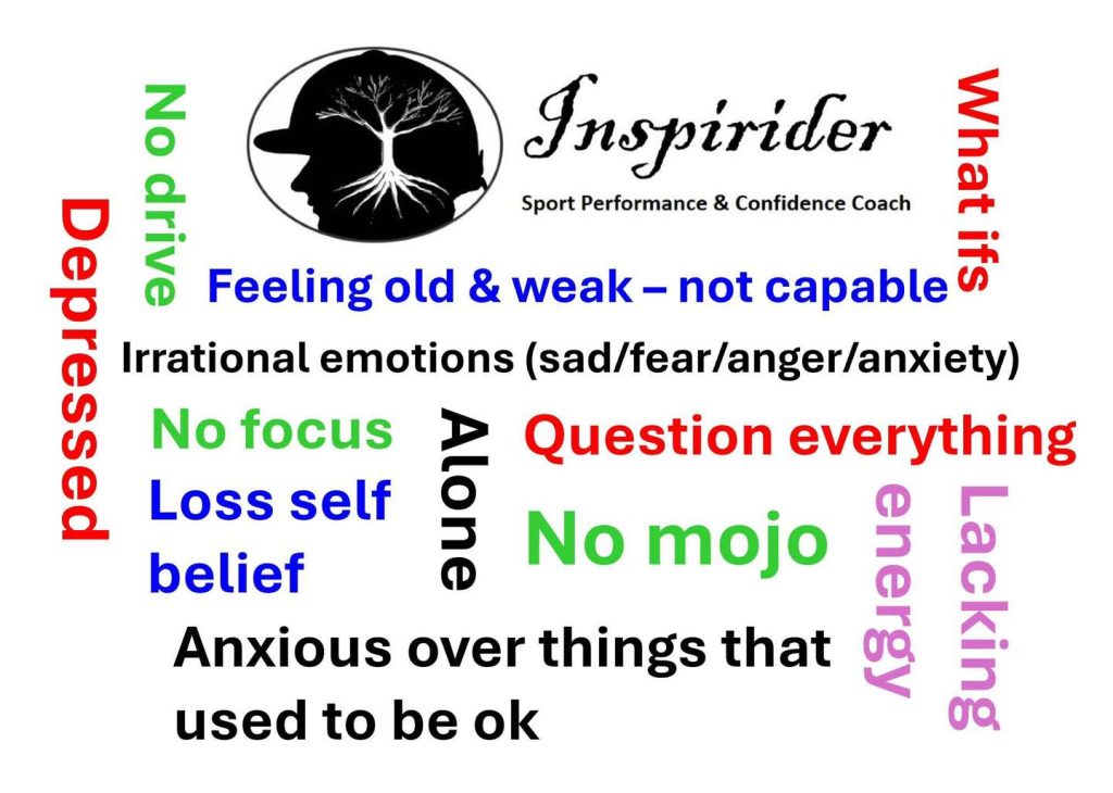 some of the problems encountered during menopause: no drive, feeling weak & old, irrational emotions (sad/fear/anger/anxiety), no focus, low self-belief, no mojo, alone, lacking energy